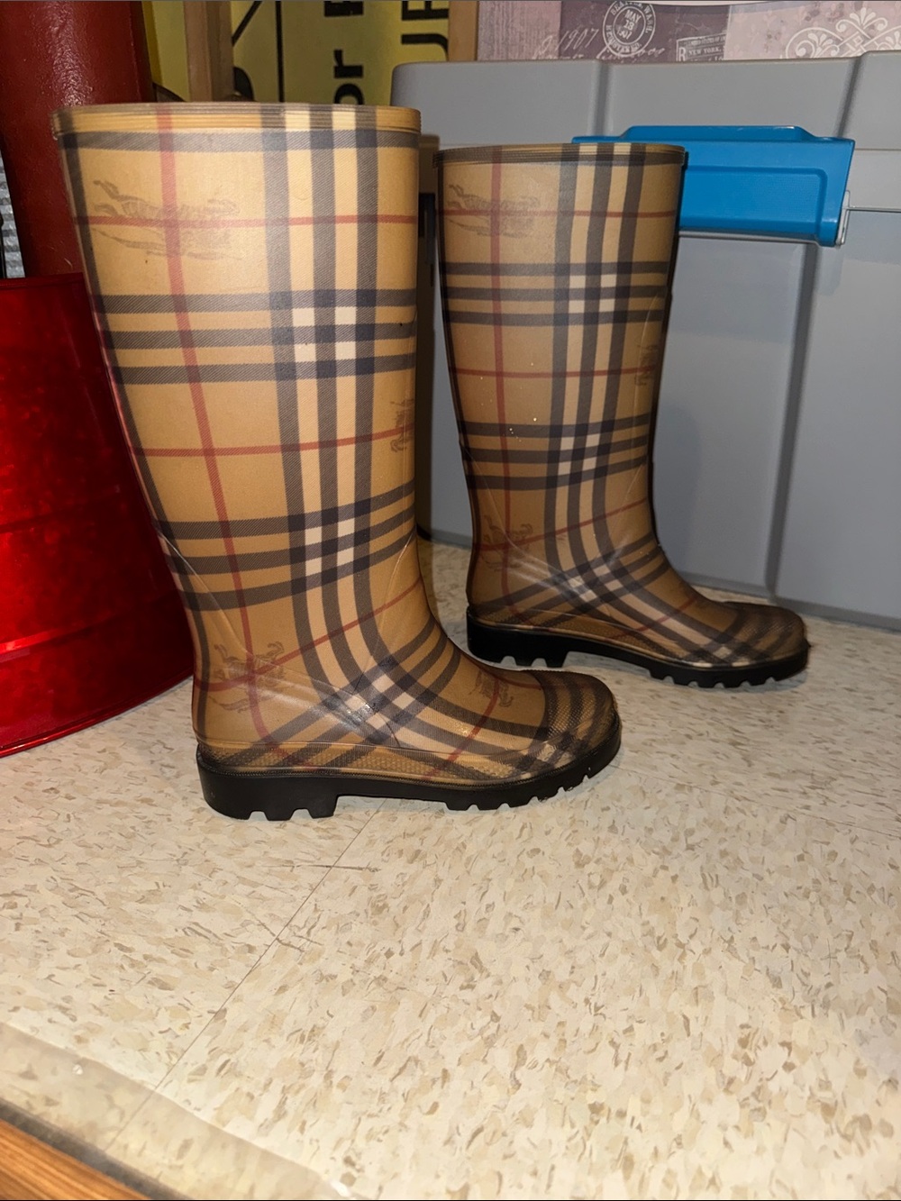 Burberry plaid Rain Boots